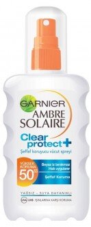 Garnier Ambre Solaire Clear Protect 50 Faktör Sprey 200 ml Güneş Ürünleri