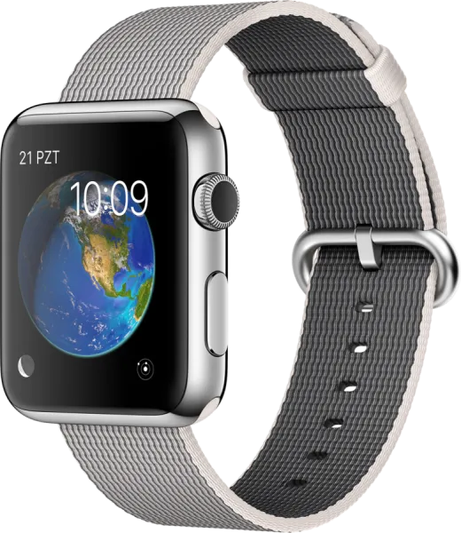 Apple Watch (42 mm) Paslanmaz çelik Kasa ve Naylon Örme İnci Grisi Kordon Akıllı Saat