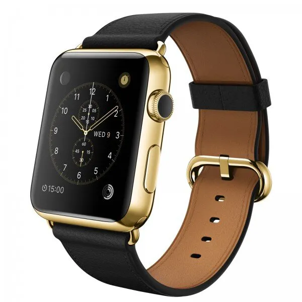 Apple Watch Edition (42 mm) 18 Ayar Sarı Altın Kasa ve Klasik Tokalı Siyah Kayış Akıllı Saat