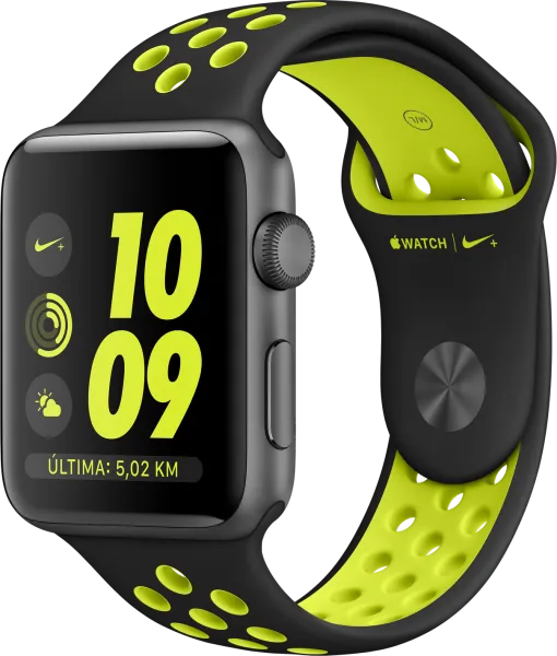 Apple Watch Nike+ Series 2 (42 mm) Uzay Grisi Alüminyum Kasa ve Siyah/Volt Nike Spor Kordon Akıllı Saat