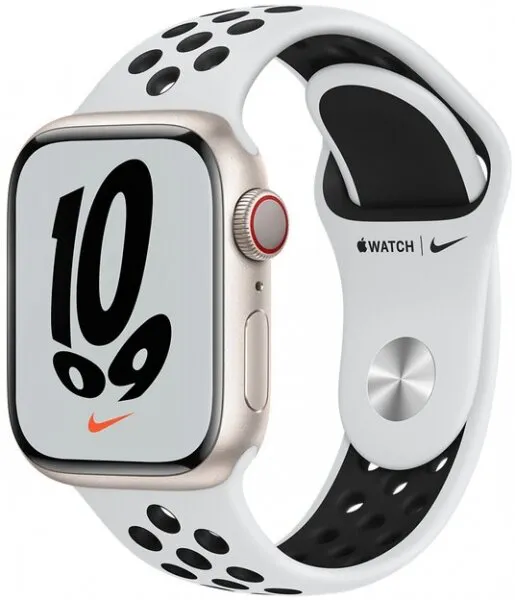 Apple Watch Nike Series 7 Cellular 41mm Yıldız Işığı Alüminyum Kasa ve Nike Spor Kordon (MKJ33TU/A) Akıllı Saat