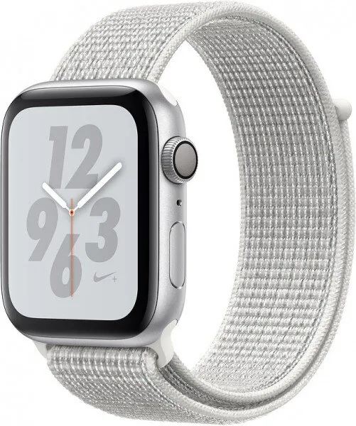 Apple Watch Nike+ Series 4 (44 mm) Gümüş Rengi Alüminyum Kasa ve Zirve Beyazı Nike Spor Loop Akıllı Saat