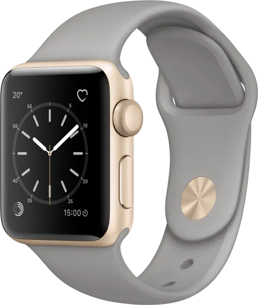 Apple Watch Series 2 (38 mm) Altın Rengi Alüminyum Kasa ve Beton Grisi Spor Kordon Akıllı Saat