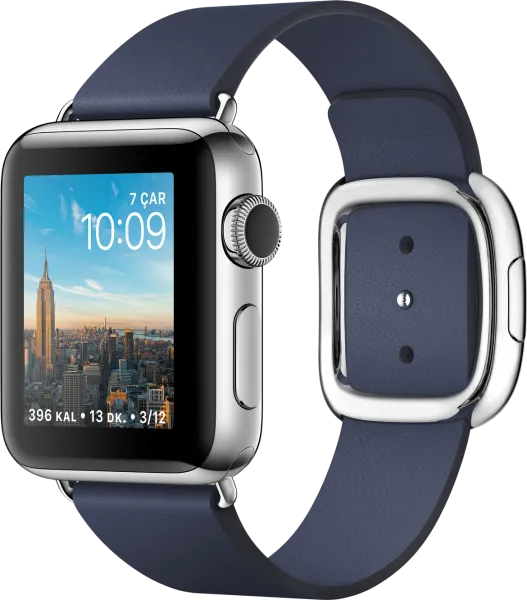 Apple Watch Series 2 (38 mm) çelik Kasa ve Modern Tokalı Gece Mavisi Kayış - Büyük Boy Akıllı Saat
