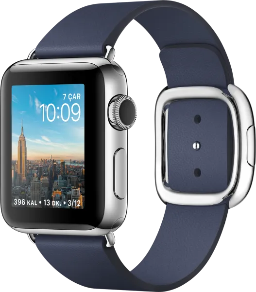 Apple Watch Series 2 (38 mm) Paslanmaz çelik Kasa ve Modern Tokalı Gece Mavisi Kayış - Küçük Boy Akıllı Saat