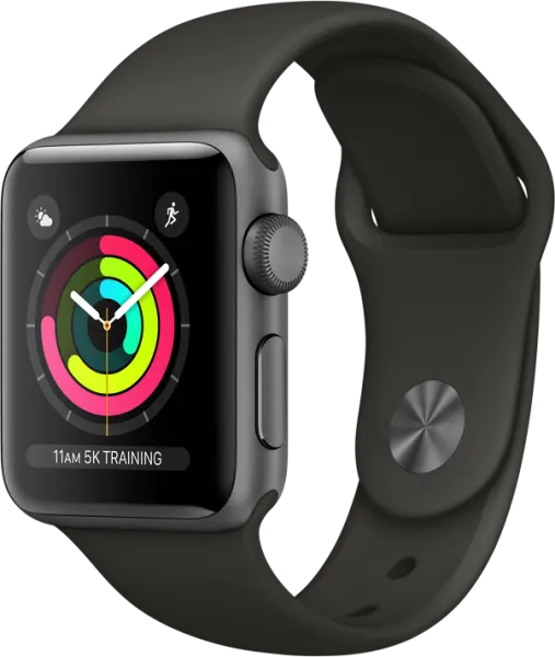 Apple Watch Series 3 GPS (38 mm) Uzay Grisi Alüminyum Kasa ve Gri Spor Kordon Akıllı Saat