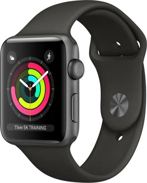 Apple Watch Series 3 GPS (42 mm) Uzay Grisi Alüminyum Kasa ve Gri Spor Kordon Akıllı Saat