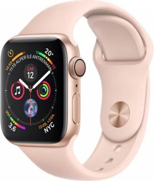 Apple Watch Series 4 (40 mm) Altın Rengi Alüminyum Kasa ve Kum Pembesi Spor Kordon Akıllı Saat