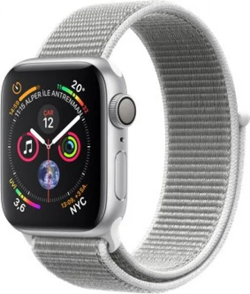 Apple Watch Series 4 (40 mm) Gümüş Rengi Alüminyum Kasa ve Deniz Kabuğu Spor Loop Akıllı Saat