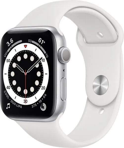 Apple Watch Series 6 (44mm) Gümüş Rengi Alüminyum Kasa ve Spor Kordon Akıllı Saat