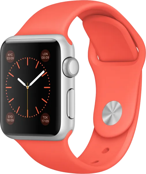 Apple Watch Sport (38 mm) Gümüş Rengi Alüminyum Kasa ve Kayısı Rengi Spor Kordon Akıllı Saat