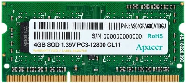 Apacer DS.04G2K.KAM 4 GB 1600 MHz DDR3 Ram
