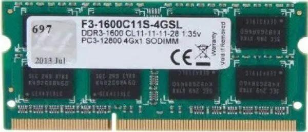 G.Skill Standard (F3-1600C11S-4GSL) 4 GB 1600 MHz DDR3 Ram
