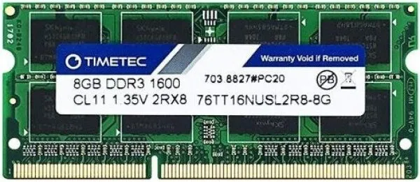 Timetec 76TT16NUSL2R8-8G 8 GB 1600 MHz DDR3 Ram
