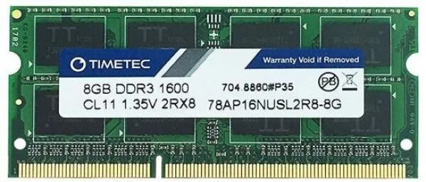 Timetec 78AP16NUSL2R8-8G 8 GB 1600 MHz DDR3 Ram