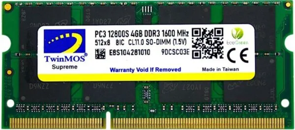 TwinMOS MDD34GB1600N 4 GB 1600 MHz DDR3 Ram