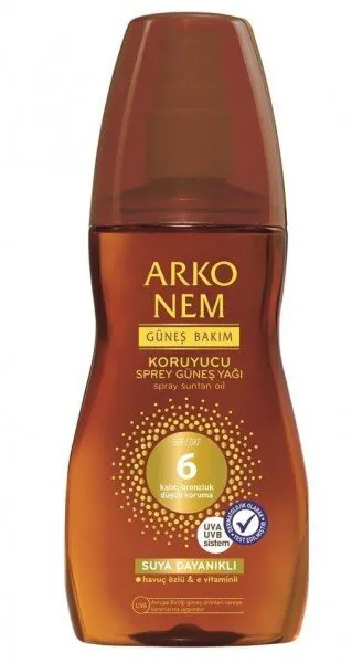 Arko Nem Sprey Koruyucu Güneş Yağı SPF6 150 ml Güneş Ürünleri