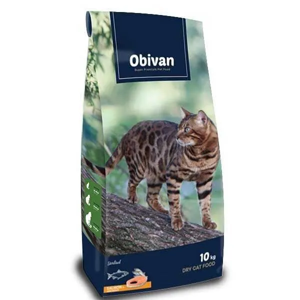 Obivan Somonlu ve Hamsili Kısırlaştırılmış 10 kg Kedi Maması
