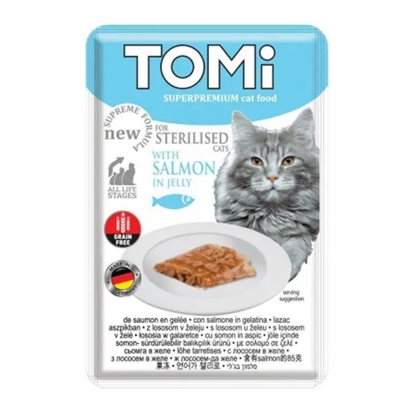 Tomi Somonlu ve Alabalıklı Yetişkin 85 gr Kedi Maması