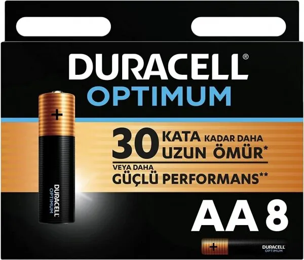 Duracell Optimum AA 8'li (OP1500-8PK) Kalem Pil