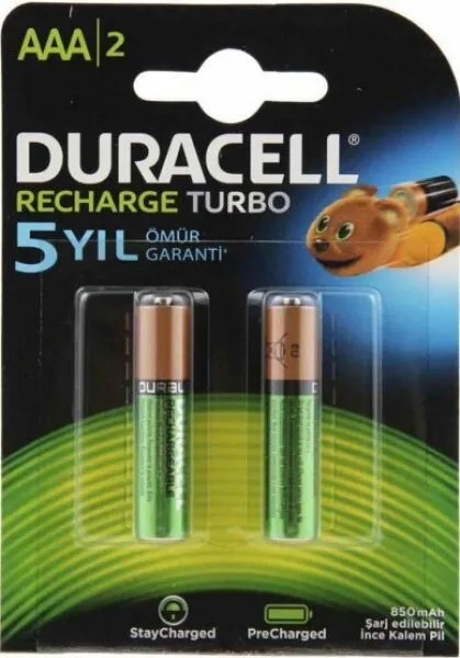 Duracell Şarj Edilebilir AAA 850 mAh (DX2400H) İnce Kalem Pil