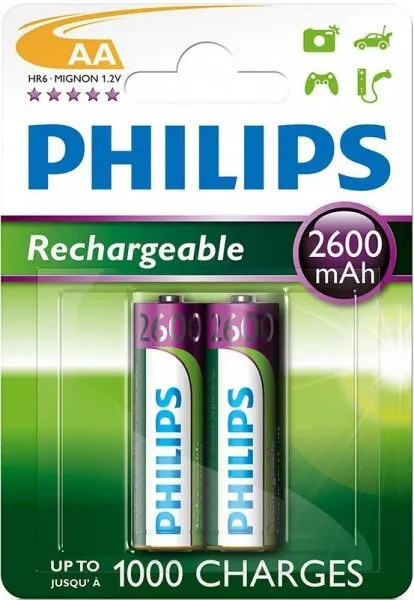 Philips Rechargeable AA 2700 mAh 2'li (R6B2A270/97) Kalem Pil