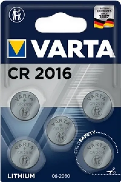 Varta CR2016 5'li Düğme Pil
