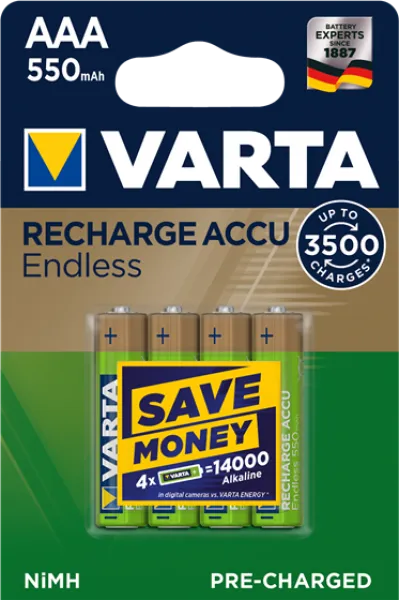 Varta Recharge Accu Endless AAA 550mAh 2'li İnce Kalem Pil