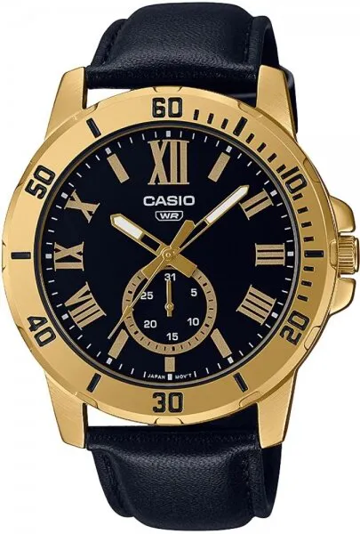 Casio MTP-VD200GL-1BUDF Deri / Siyah Kol Saati