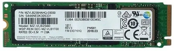 Samsung PM981 (MZVLB256HAHQ) SSD