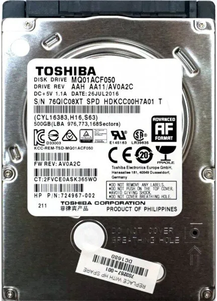 Toshiba MQ01ACF050 HDD