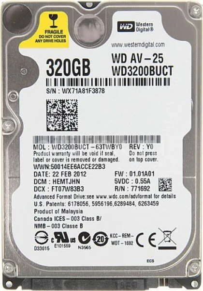 WD AV-25 320 GB (WD3200BUCT) HDD