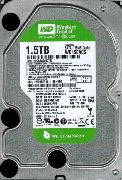 WD Caviar Green (WD15EACS-11BHUB0) HDD