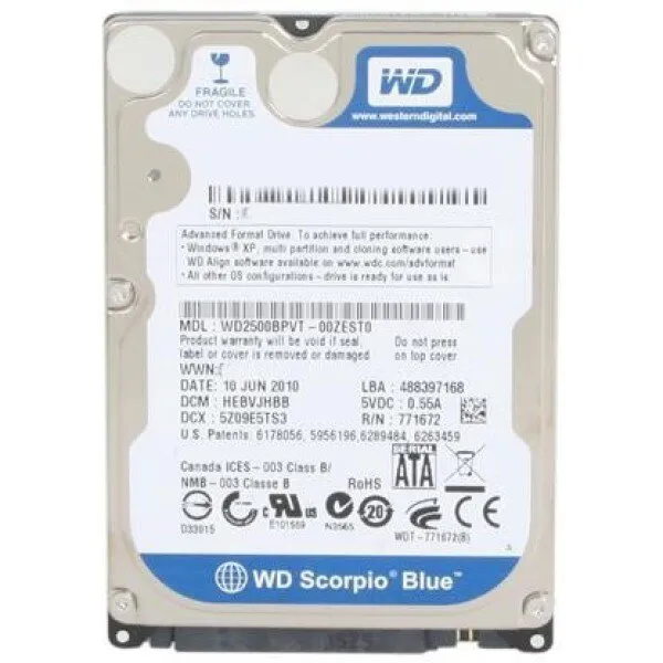 WD Scorpio Blue 250 GB (WD2500BPVT) HDD