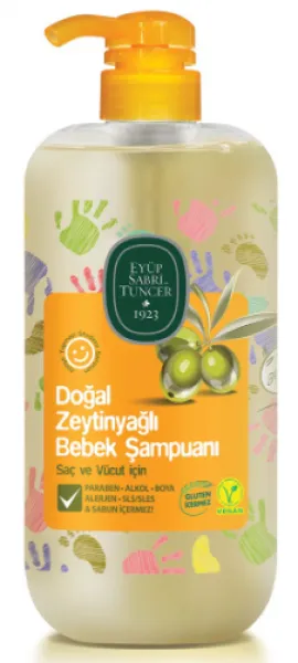 Eyüp Sabri Tuncer Doğal Zeytinyağlı Bebek 600 ml Şampuan / Vücut Şampuanı