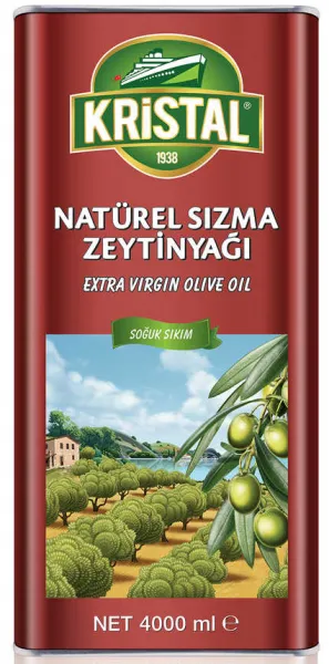 Kristal Natürel Sızma Dolgun Güçlü Zeytinyağı 4 lt Sıvı Yağ